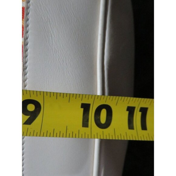 COACH Vintage Red & White Paisley Print Canvas & Leather Tote & white wristlet - Picture 16 of 16